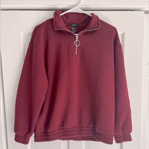 Forever 21 burgundy quarter zip pullover